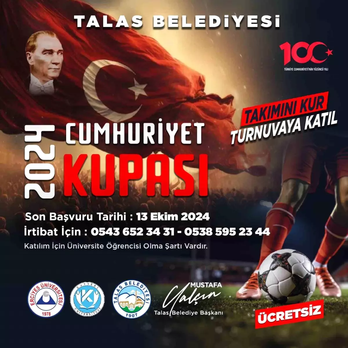 Talas Belediyesi’nden Cumhuriyet Bayramı’na Özel Futbol Turnuvası